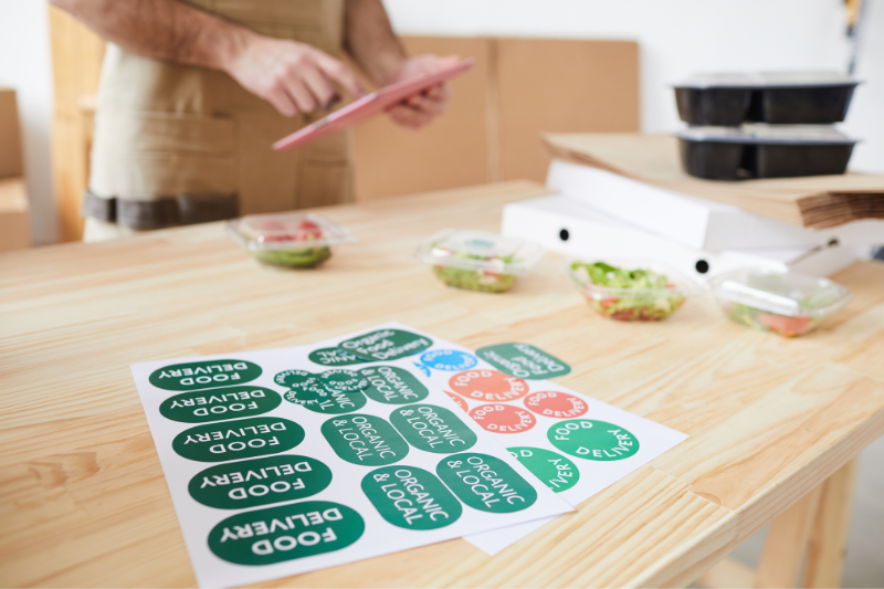 etiquetas adhesivas personalizables: ventajas para deliveries y restaurantes